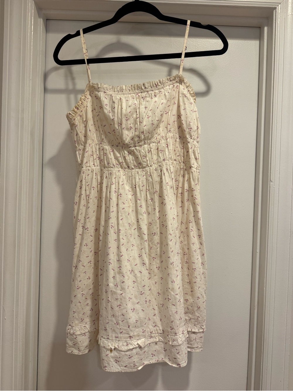 Free People Cream Mini Dress with Pink Floral Print